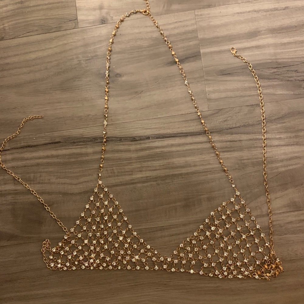 Sexy Rhinestone Chain Bralette - Picture 2 of 5